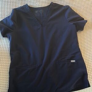 Figs Deep Blue V-Neck Scrub Top